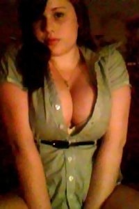 plump nerdy doll poses for fantastic selfie