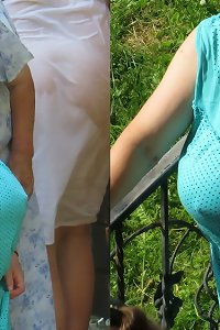 aged Russian women bathe in cold water